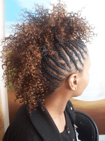Black Braided Mohawk Hairstyles With Weave